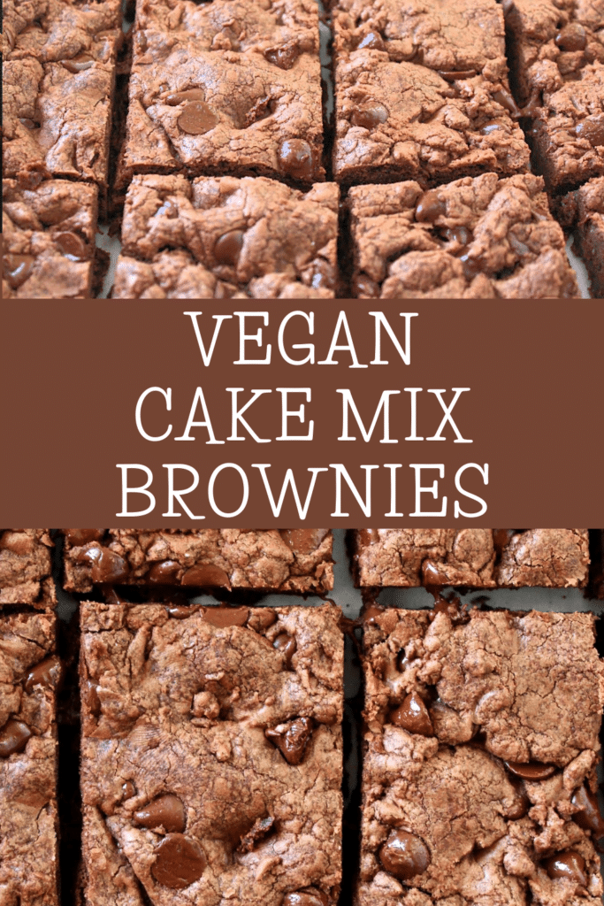 Vegan Cake Mix Brownies ~ Rich and fudgy brownies made with just 4 simple ingredients! 20 minutes bake time.