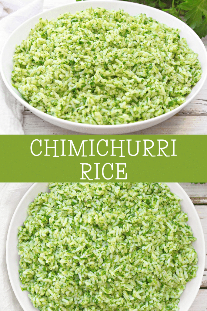 Chimichurri Rice ~ Fluffy rice with homemade chimichurri sauce - simple ingredients that bring a taste of South America to the table!