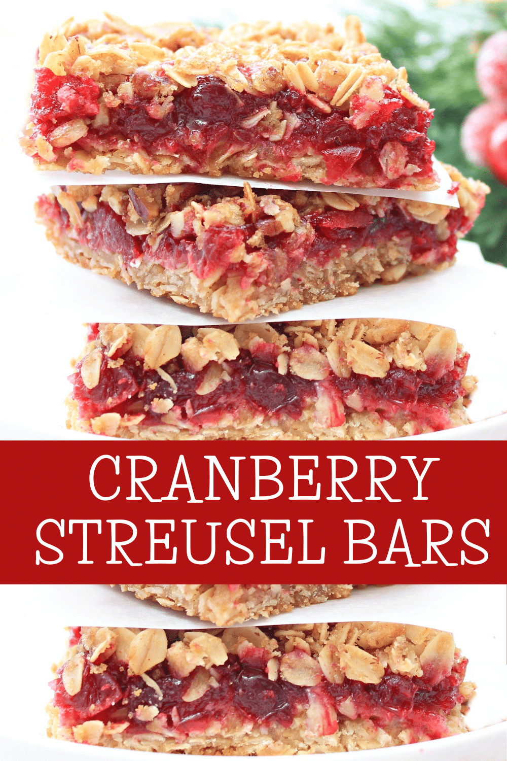 Cranberry Streusel Bars ~ An easy sweet treat for the holiday season and a great way to use leftover cranberry sauce! via @thiswifecooks