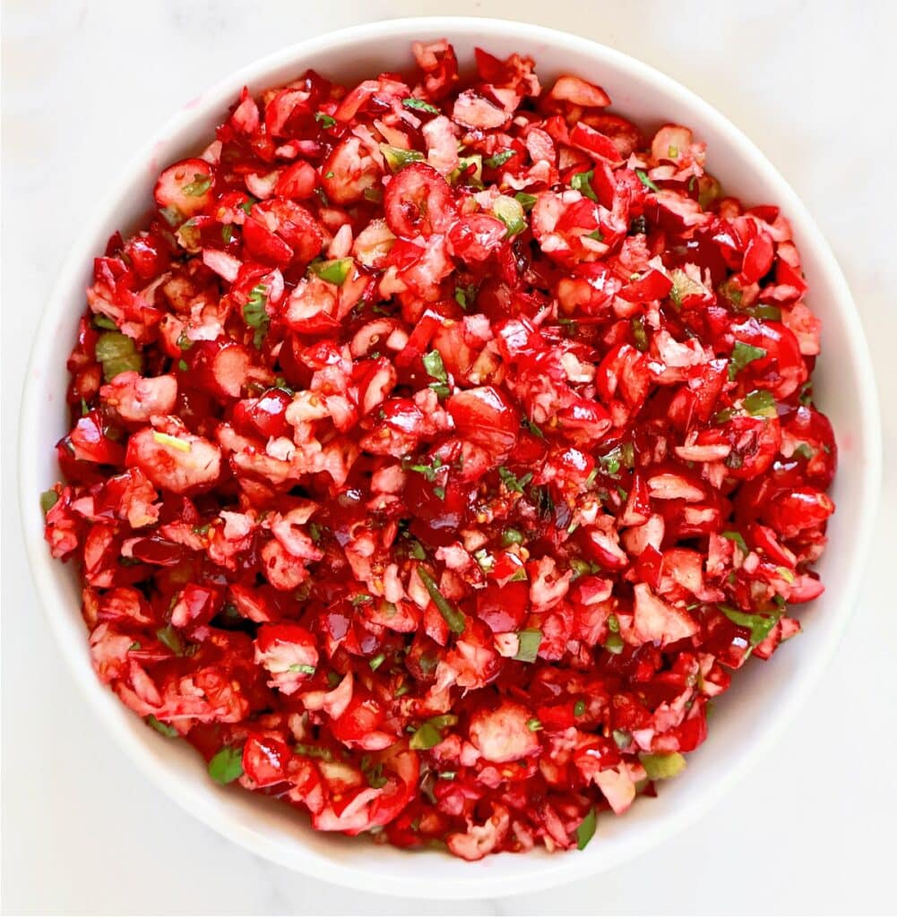 Cranberry Salsa ~ Sweet and spicy cranberry salsa is easy to make ahead and perfect for the holiday season!