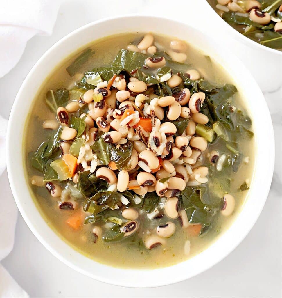 Black Eyed Pea Soup ~ Southern-style soup packed with savory black-eyed peas and fresh collard greens. Serve with homemade cornbread.