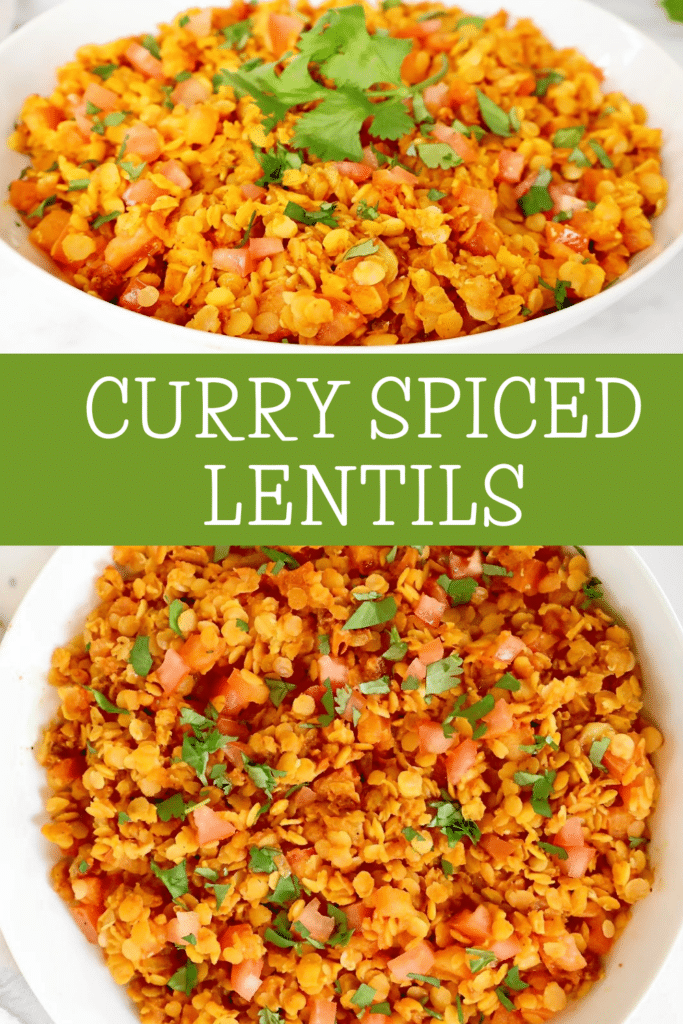 Curry Spiced Lentils ~ Savory and aromatic curry-spiced lentils are rich with Indian flavors and ready in under 30 minutes!