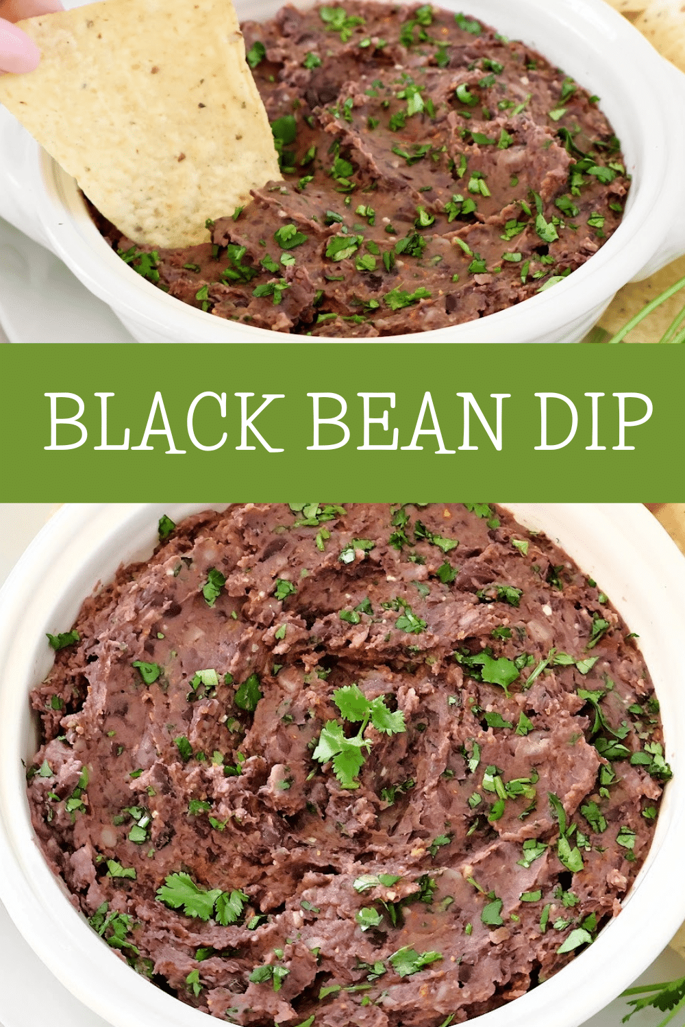 Black Bean Dip ~ Quick and easy dip with hearty black beans, zesty lime juice, simple seasonings, and fresh cilantro. Ready in 10 minutes. via @thiswifecooks