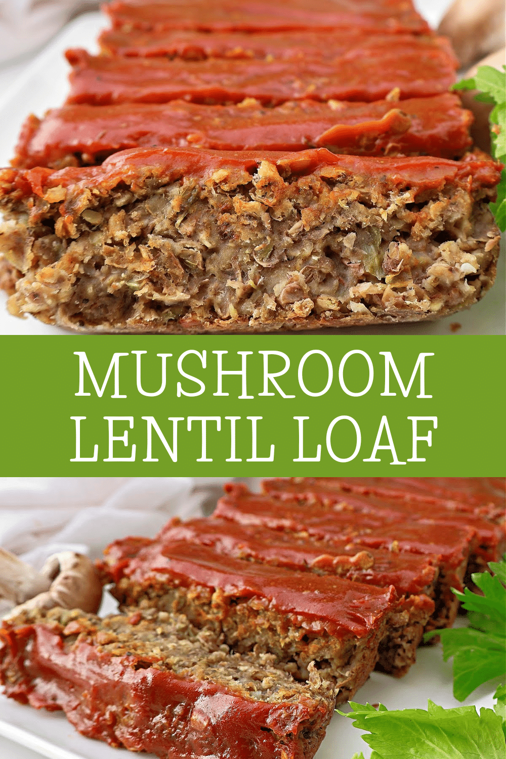 Mushroom Lentil Loaf ~ A hearty lentil loaf with a savory blend of brown lentils, cremini mushrooms, and aromatic seasonings. via @thiswifecooks