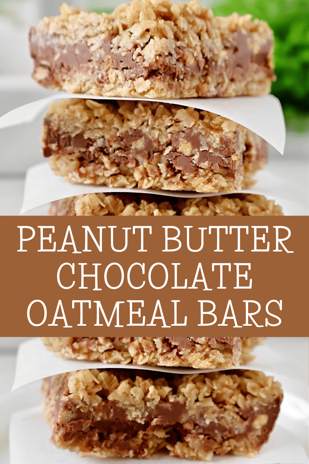 Peanut Butter Chocolate Oatmeal Bars ~ Easy No-Bake Recipe