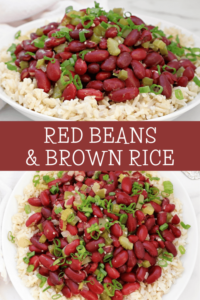 Red Beans and Brown Rice ~ Easy Creole-spiced dish with protein-packed red beans, aromatic vegetables, and wholesome brown rice.