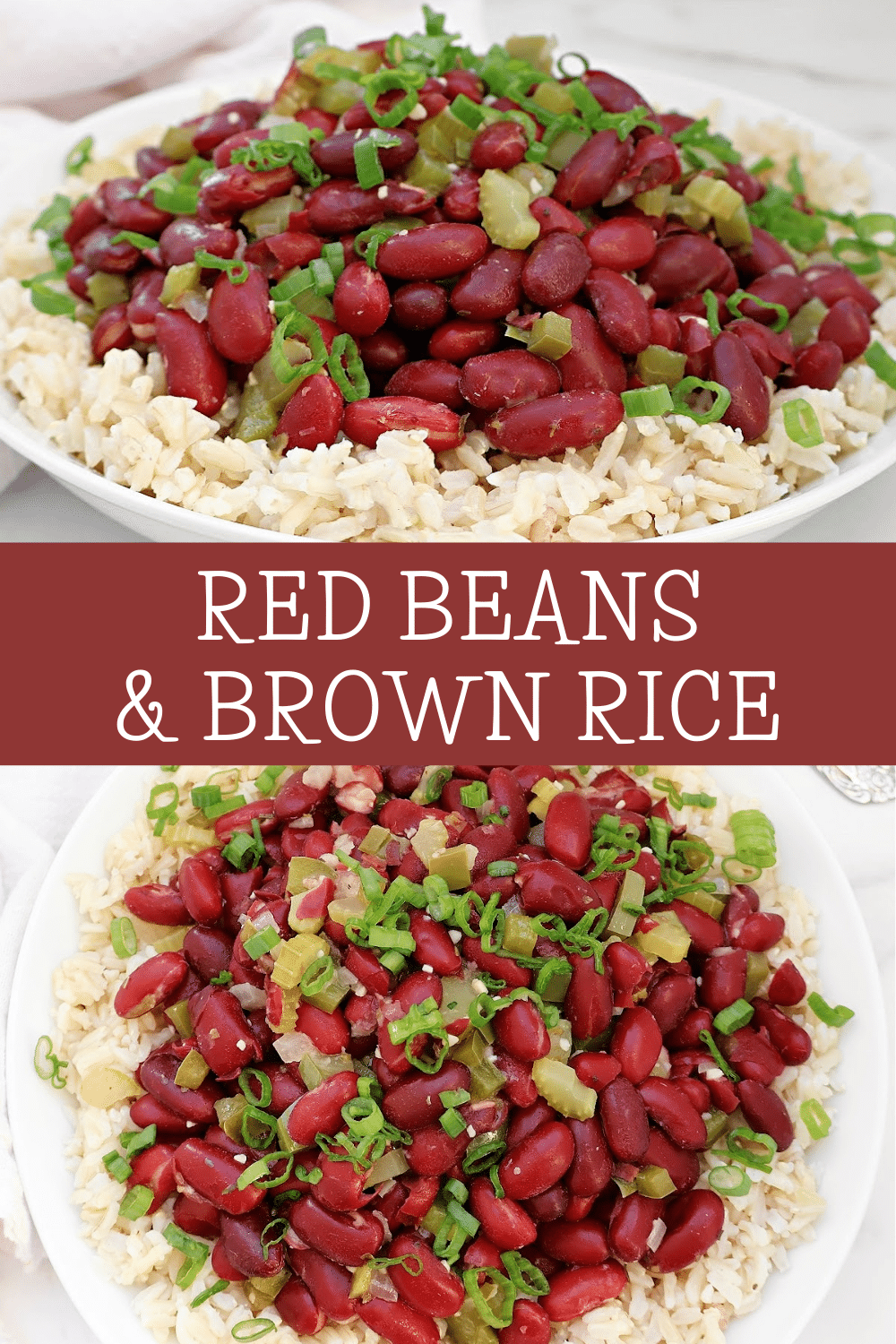 Red Beans and Brown Rice ~ Easy Creole-spiced dish with protein-packed red beans, aromatic vegetables, and wholesome brown rice. via @thiswifecooks