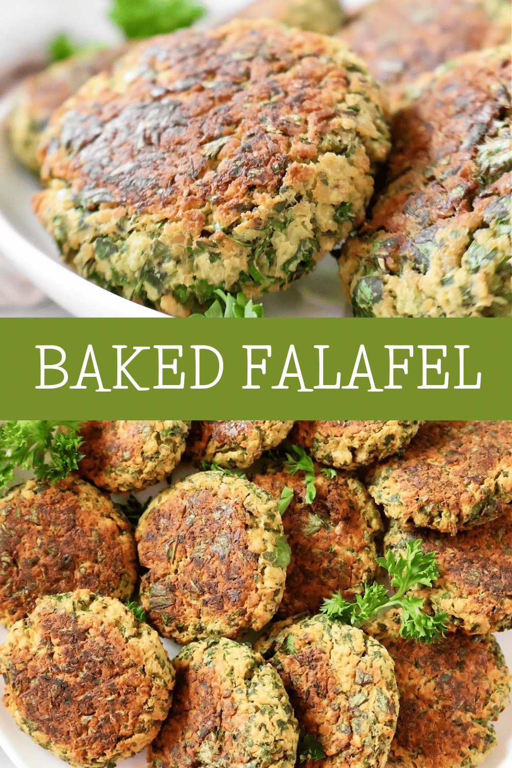 Baked Falafel ~ Easy oven-baked falafel made with a flavorful mixture of chickpeas, fresh herbs, and aromatic spices. Vegan and vegetarian. via @thiswifecooks