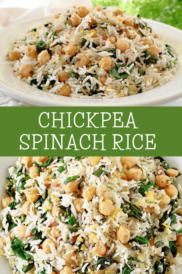 Chickpea Spinach Rice ~ Easy Recipe ~ This Wife Cooks™