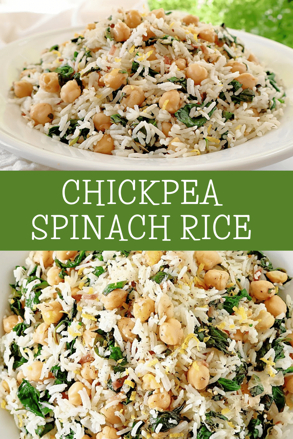 Chickpea Spinach Rice ~ Simple and flavorful rice dish featuring chickpeas, fresh spinach, zesty lemon, and aromatic dill. via @thiswifecooks