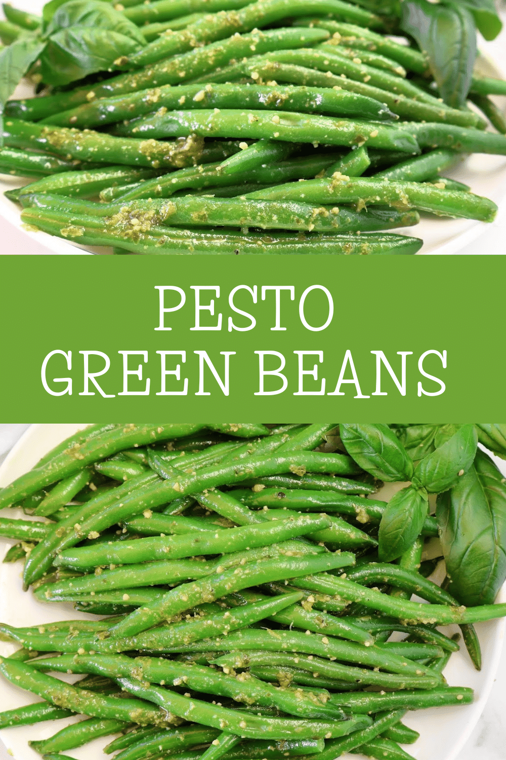 Green Beans with Pesto ~ Easy Recipe ~ Fresh green beans tossed with homemade basil pesto. Ready in minutes! via @thiswifecooks