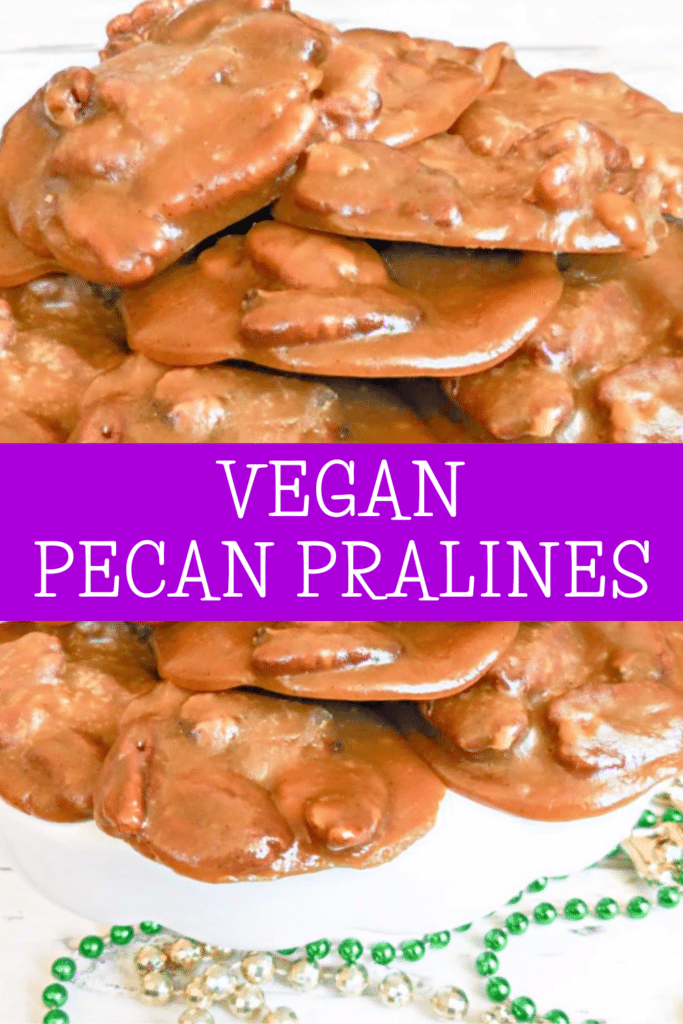 Vegan Pecan Pralines ~ These sweet and chewy, pecan-studded confections are easy to make with simple ingredients.