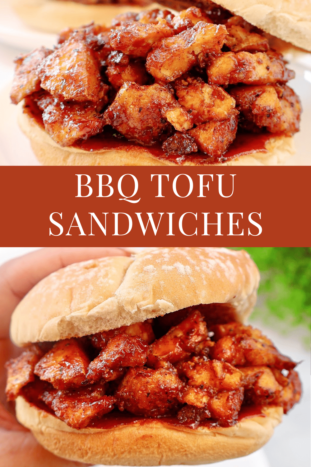 BBQ Tofu Sandwiches ~ Crispy tofu with smoky spices and tangy barbecue sauce piled high on toasted burger buns.  via @thiswifecooks