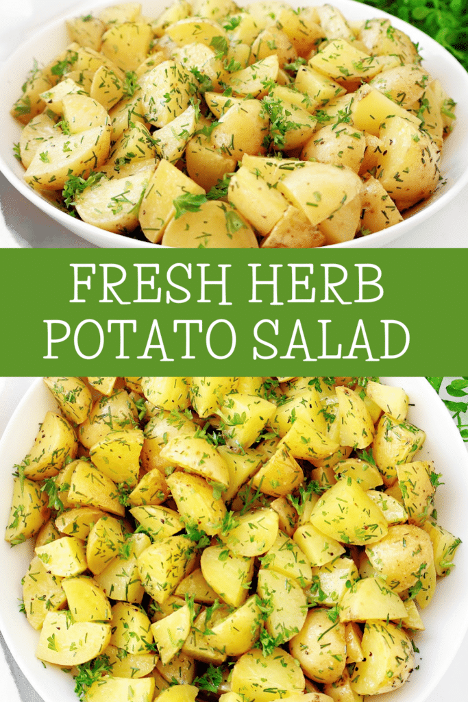 Fresh Herb Potato Salad ~ Roasted potatoes with simple seasonings and garden-fresh herbs. Naturally vegan.