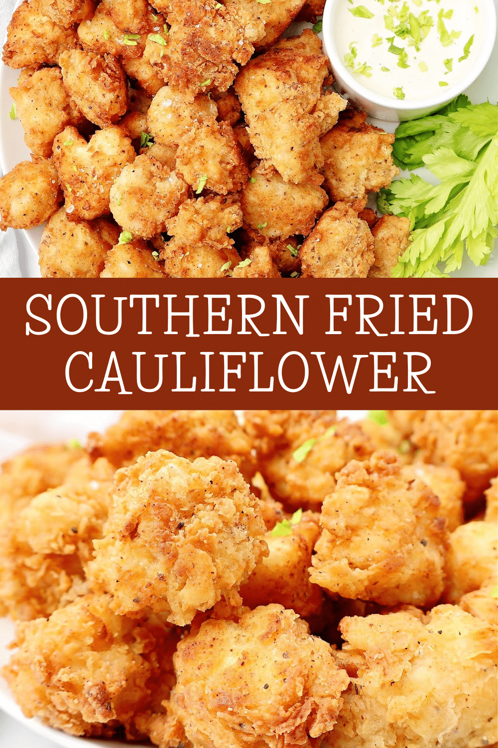 Southern Fried Cauliflower ~ Fresh cauliflower double battered and fried to crispy perfection! Vegetarian and Vegan. 🌱 via @thiswifecooks