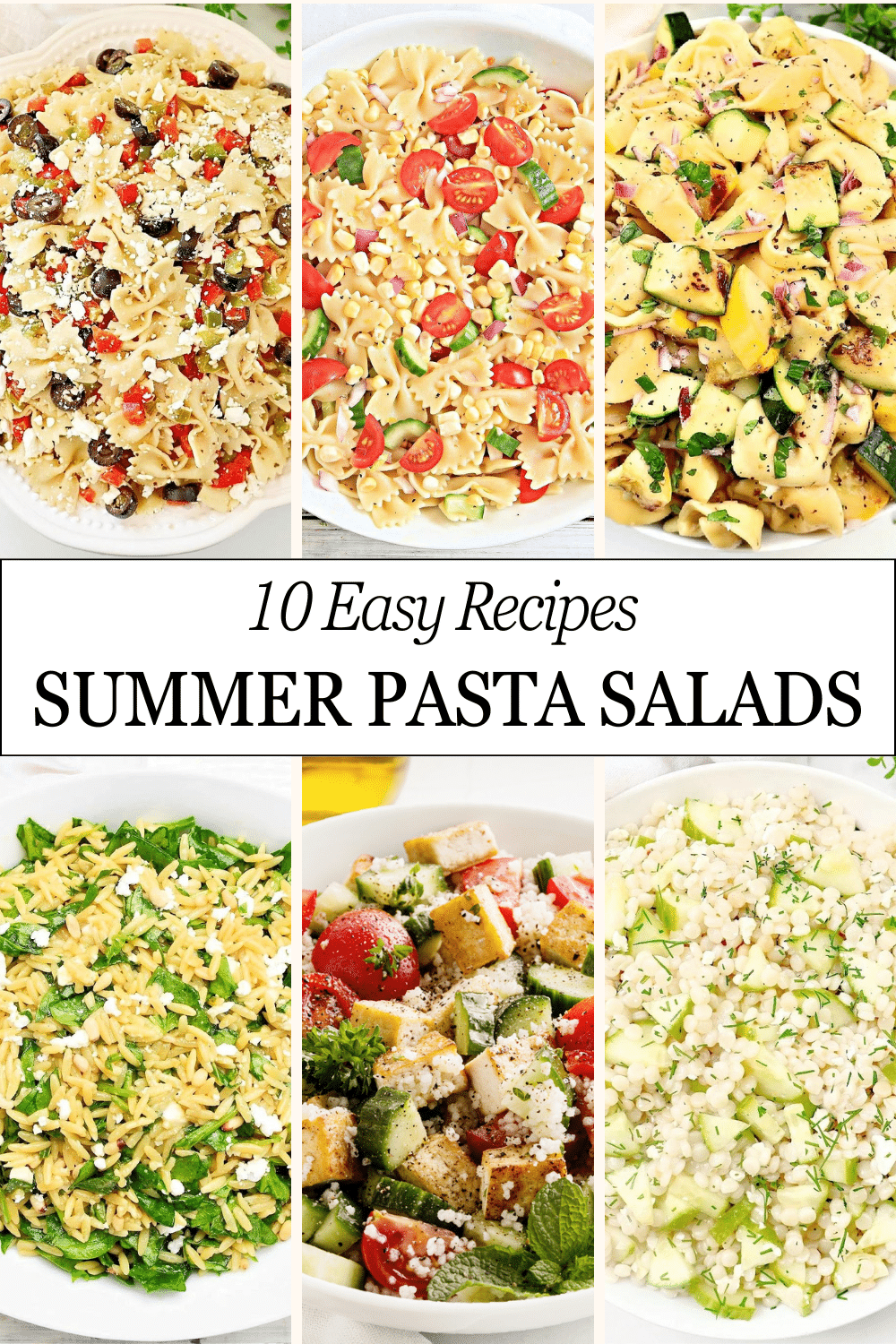 10 Best Summer Pasta Salads ~ These crowd-pleasing dishes are easy to make and perfect for sharing fresh flavors of the season! via @thiswifecooks