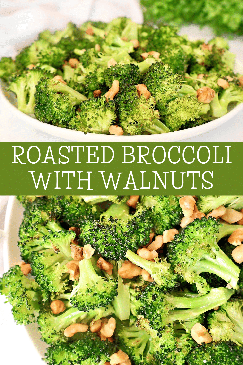 Roasted Broccoli with Walnuts ~ Simple yet flavorful side dish with lightly seasoned fresh broccoli and crunchy walnuts. via @thiswifecooks