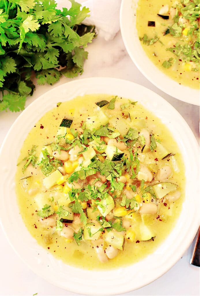 White Bean and Zucchini Soup ~ Hearty soup featuring creamy white beans, tender zucchini, and Southwestern flavors, perfect for chilly evenings!