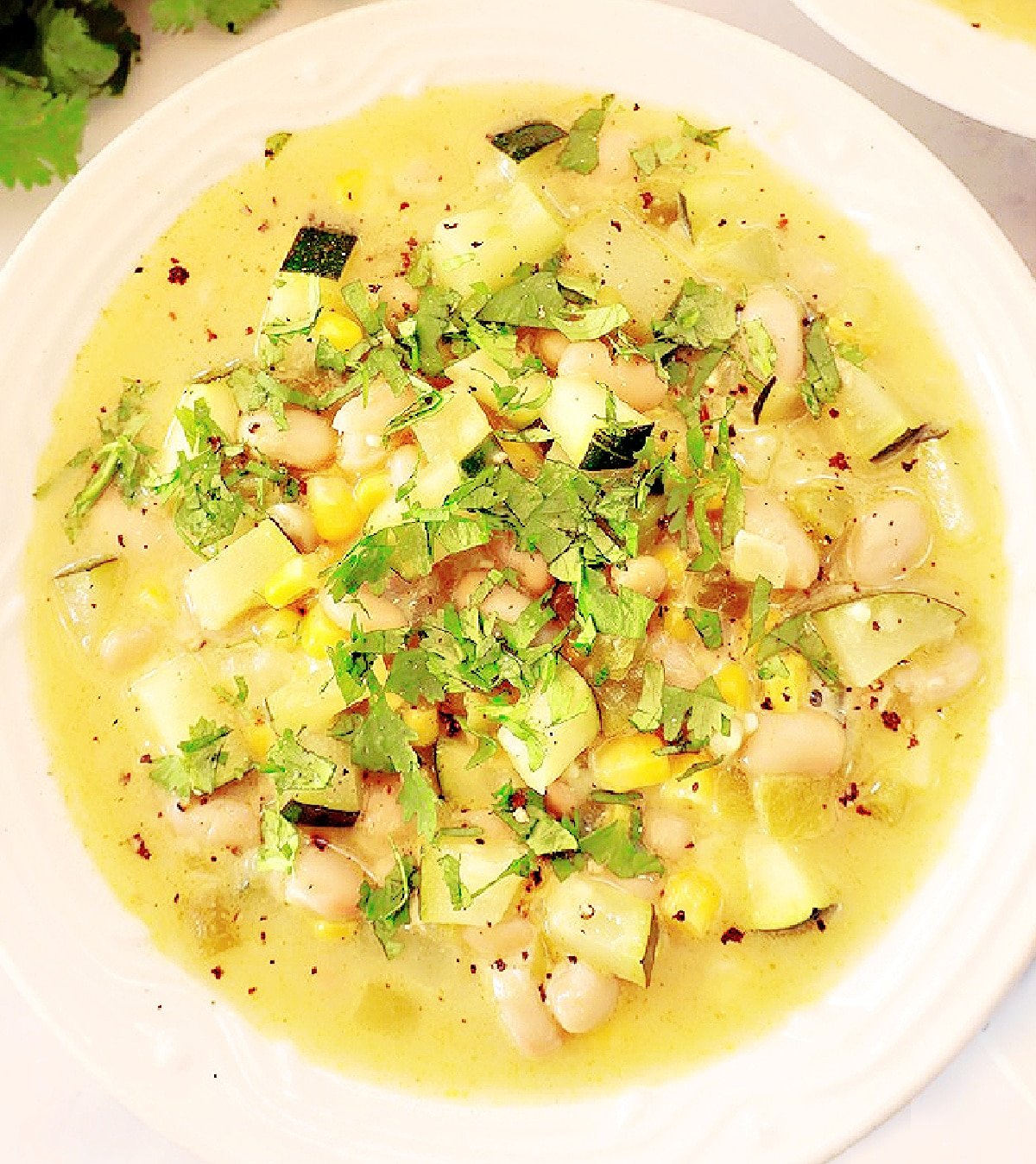 White Bean and Zucchini Soup ~ Hearty soup featuring creamy white beans, tender zucchini, and Southwestern flavors, perfect for chilly evenings!