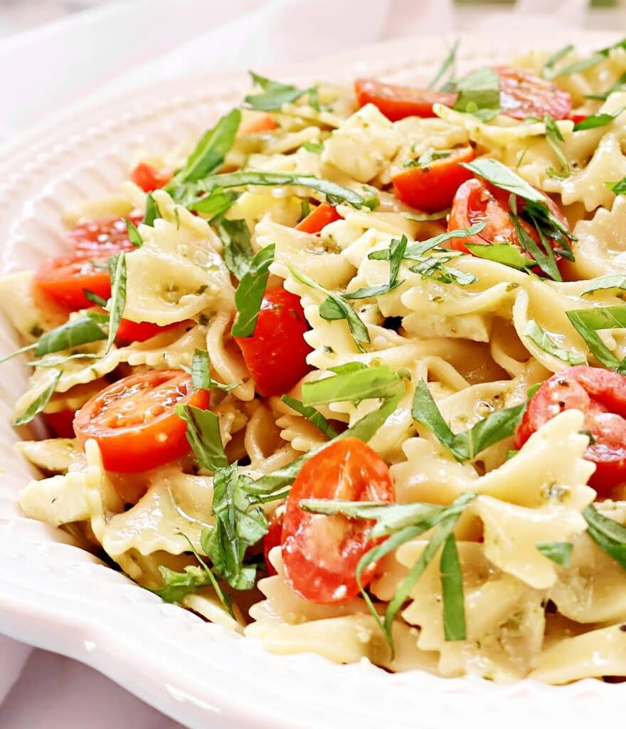 Caprese Pesto Pasta Salad ~ The vibrant flavors of classic Caprese salad in an easy-to-make pasta dish that's always a crowd favorite!