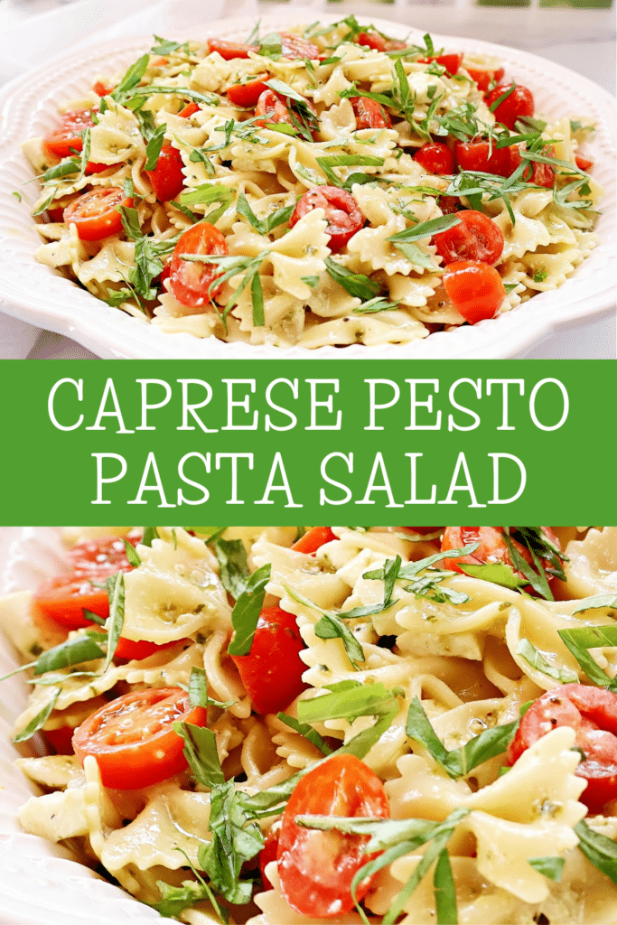 Caprese Pesto Pasta Salad ~ The vibrant flavors of classic Caprese salad in an easy-to-make pasta dish that's always a crowd favorite!