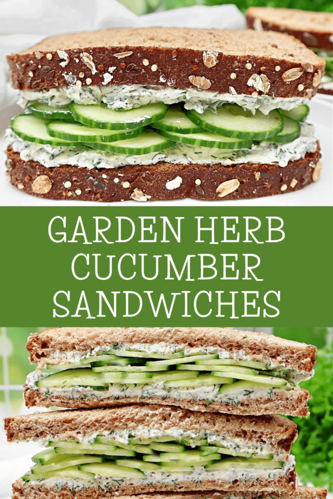 Garden Herb Cucumber Sandwiches ~ Classic cucumber sandwiches with fresh herbs and simple seasonings.