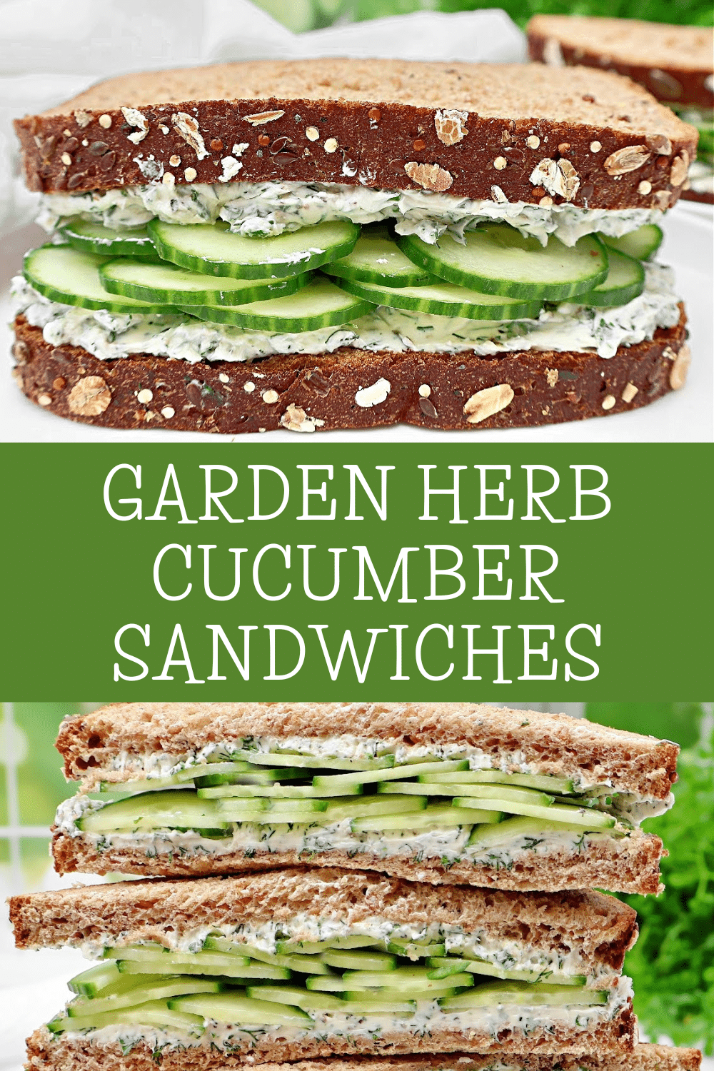 Garden Herb Cucumber Sandwiches ~ Classic cucumber sandwiches with fresh herbs and simple seasonings. via @thiswifecooks