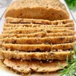 Vegan Turkey Roast ~ Enjoy traditional holiday flavors with this perfectly seasoned and savory plant-based seitan roast.