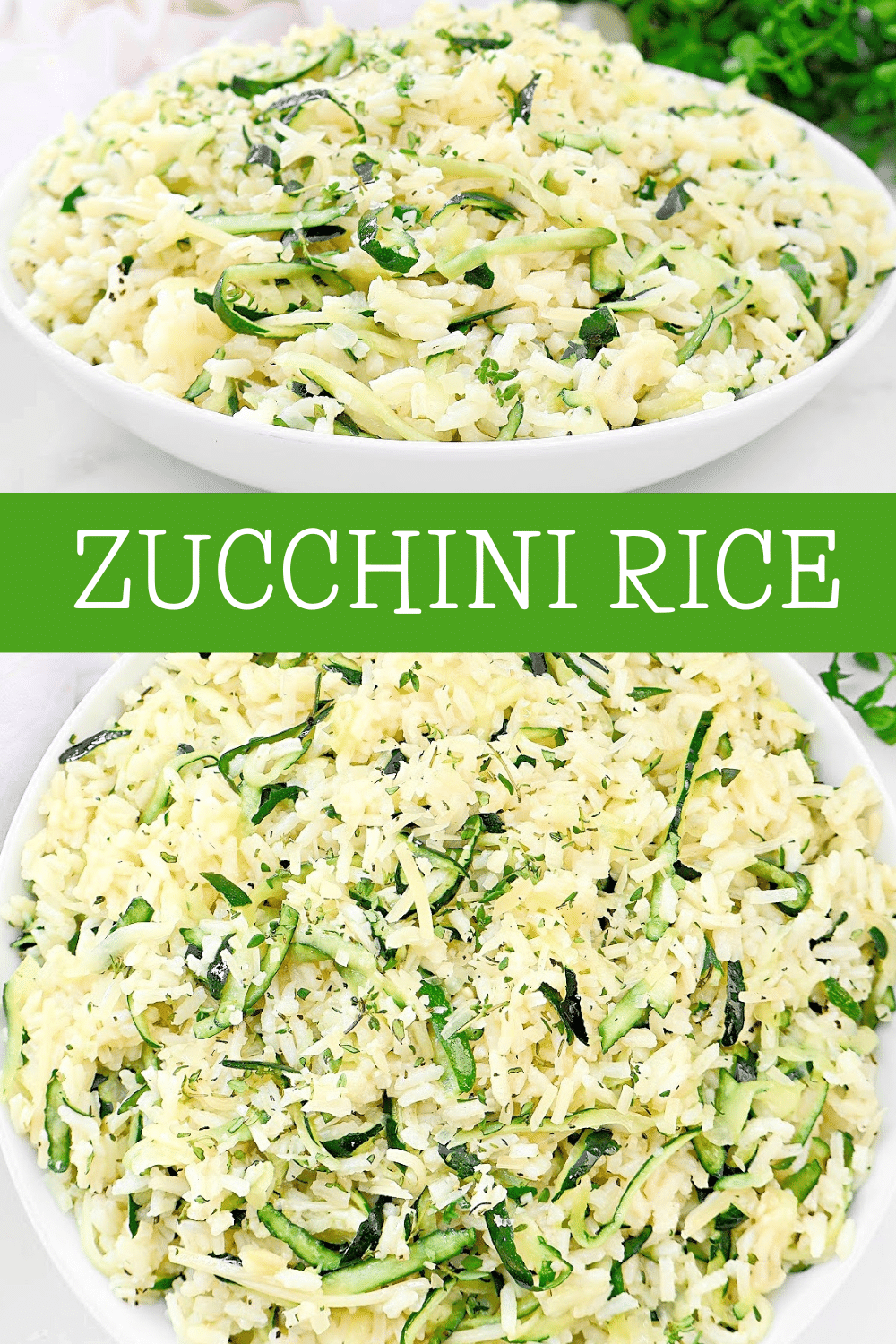 Zucchini Rice ~ A simple and flavorful side dish featuring creamy rice and fresh garden zucchini, perfect for late summer! Vegetarian and Vegan.  via @thiswifecooks