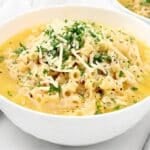 Parmesan Pasta Soup ~ Ditalini pasta in a rich and savory parmesan broth. Ready and on the table in under 30 minutes!