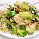 Brussels Sprouts Casserole ~ Savory side dish with fresh Brussels sprouts in a rich and creamy cheese sauce. Vegetarian or Vegan.