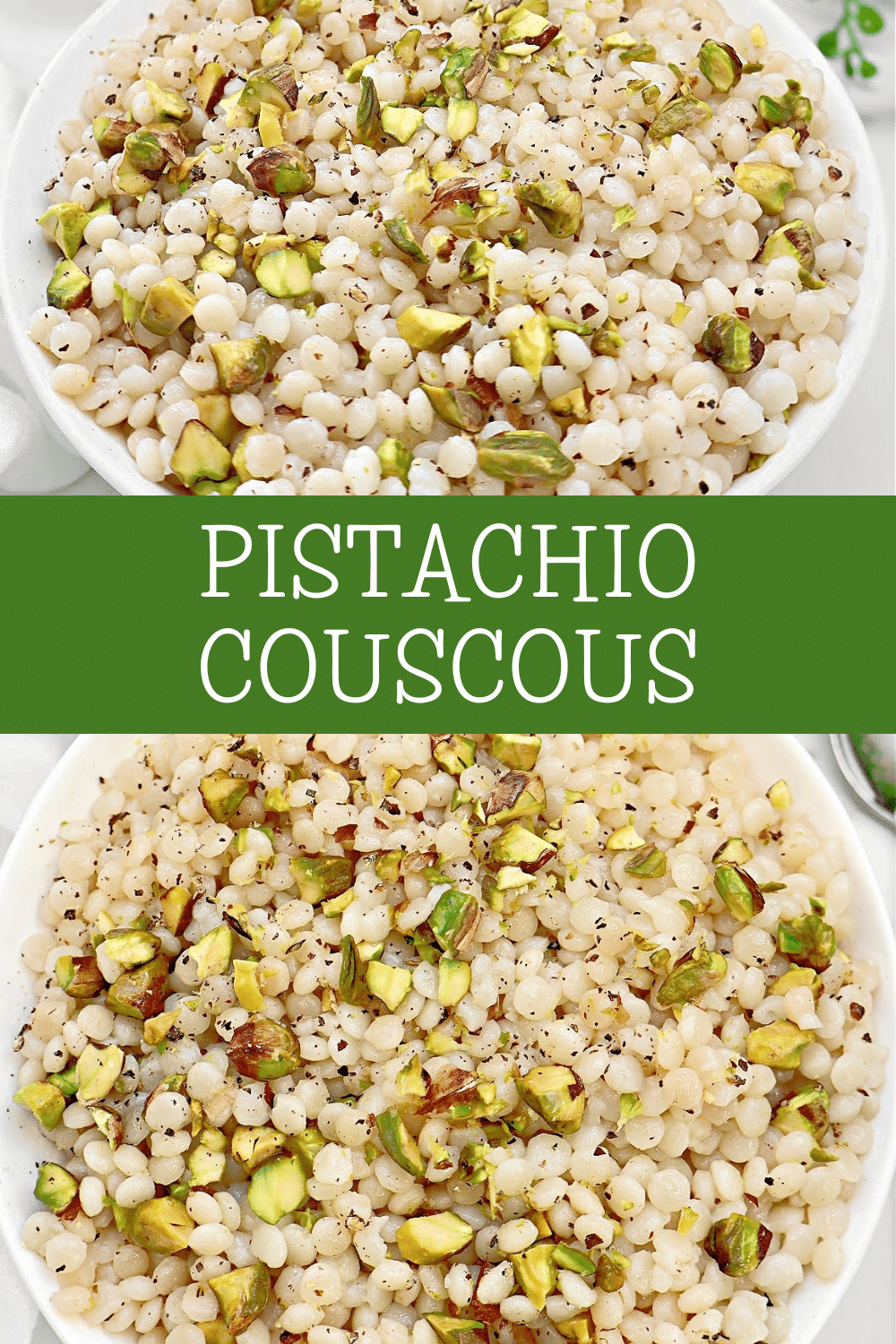 Pistachio Couscous ~ Quick and simple recipe for lightly seasoned pearl couscous studded with crunchy pistachios.  via @thiswifecooks