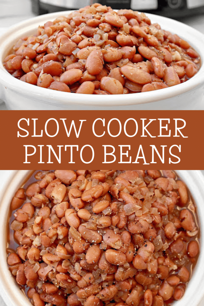 ​Slow Cooker Pinto Beans Recipe ~ Dry pinto beans slow-cooked with warm, aromatic spices. Vegetarian and vegan.