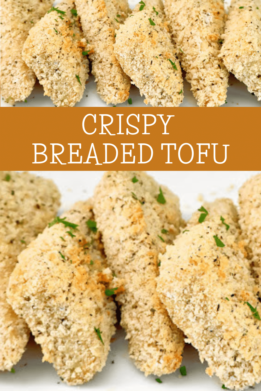 Crispy Breaded Tofu ~ Extra-firm tofu steaks coated in savory seasonings and breadcrumbs, then baked to golden perfection. via @thiswifecooks