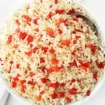 Red Pepper Rice ~ Simple rice dish that combines the natural sweetness of fresh bell peppers with warm, earthy spices.