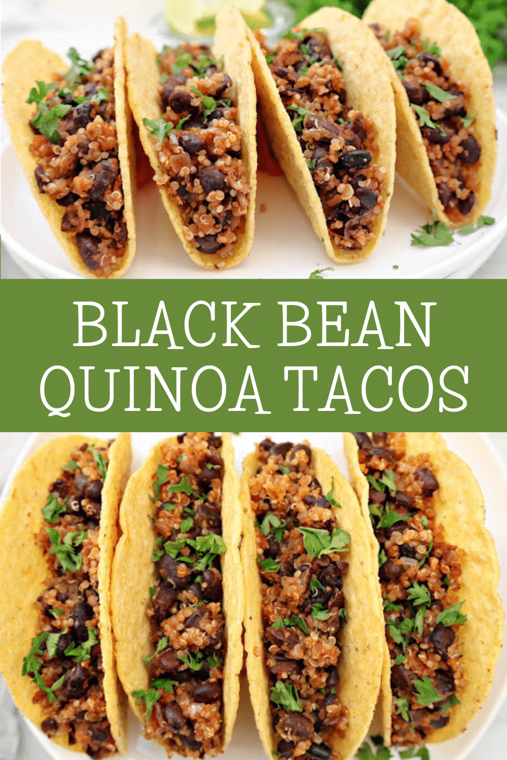 Black Bean Quinoa Tacos ~ Hearty black beans and quinoa cooked with taco spices, lime, and onion, then warmed in crispy shells and ready for your favorite taco toppings. Vegan tacos.  via @thiswifecooks