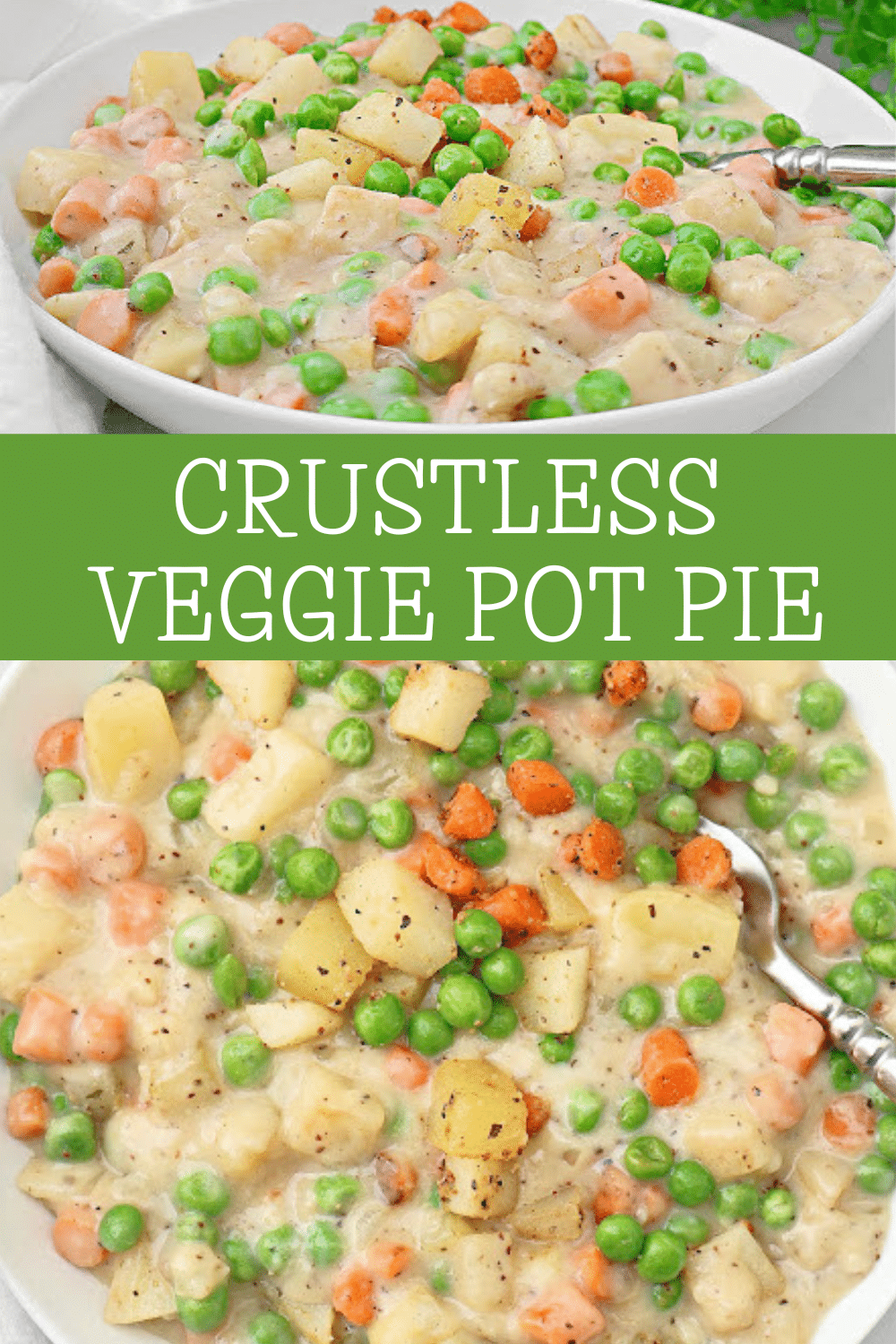 Crustless Veggie Pot Pie ~ All the filling of a classic pot pie with none of the crust! Serve over biscuits for a hearty homestyle dinner.  via @thiswifecooks