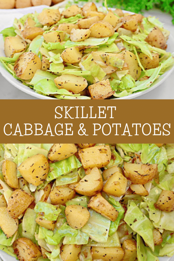 Potatoes and Cabbage ~ Green cabbage sauteed with Yukon Gold potatoes and savory seasonings.