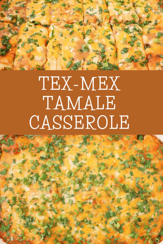 Tamale Casserole ~ Easy and comforting Tex-Mex dish made with your favorite premade tamales and a rich, cheesy sauce.