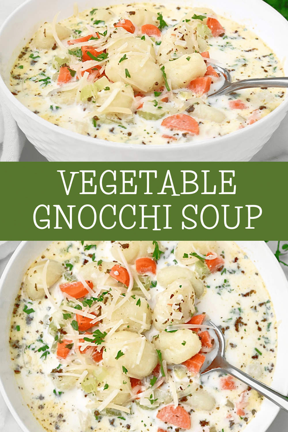 Gnocchi Vegetable Soup ~ Vegetarian or Vegan. Quick and Italian soup with tender gnocchi and fresh veggies. Serve with crusty bread and a simple green salad. via @thiswifecooks