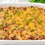 Chili Tamale Casserole ~ Easy Tex-Mex bake with premade tamales, chili, and cheese. A dinner saver on a busy weeknight!