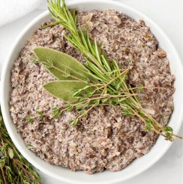 Savory Herb Mushroom Dip ~ Earthy and rustic dip with sautéed mushrooms and a blend of fresh aromatic herbs. Serve warm or chilled.