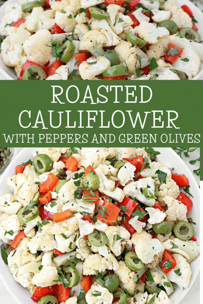 Roasted Cauliflower with Peppers and Green Olives is a vibrant Mediterranean-inspired side dish packed with bold flavors. Roasted cauliflower, bell peppers, Castelvetrano olives, and capers create a savory mix, while fresh parsley and lemon juice add a refreshing finish. Perfect for holiday dinners, weeknight meals, or as a flavorful accompaniment to your favorite main dishes. This easy-to-make recipe is a healthy, colorful addition to your table.