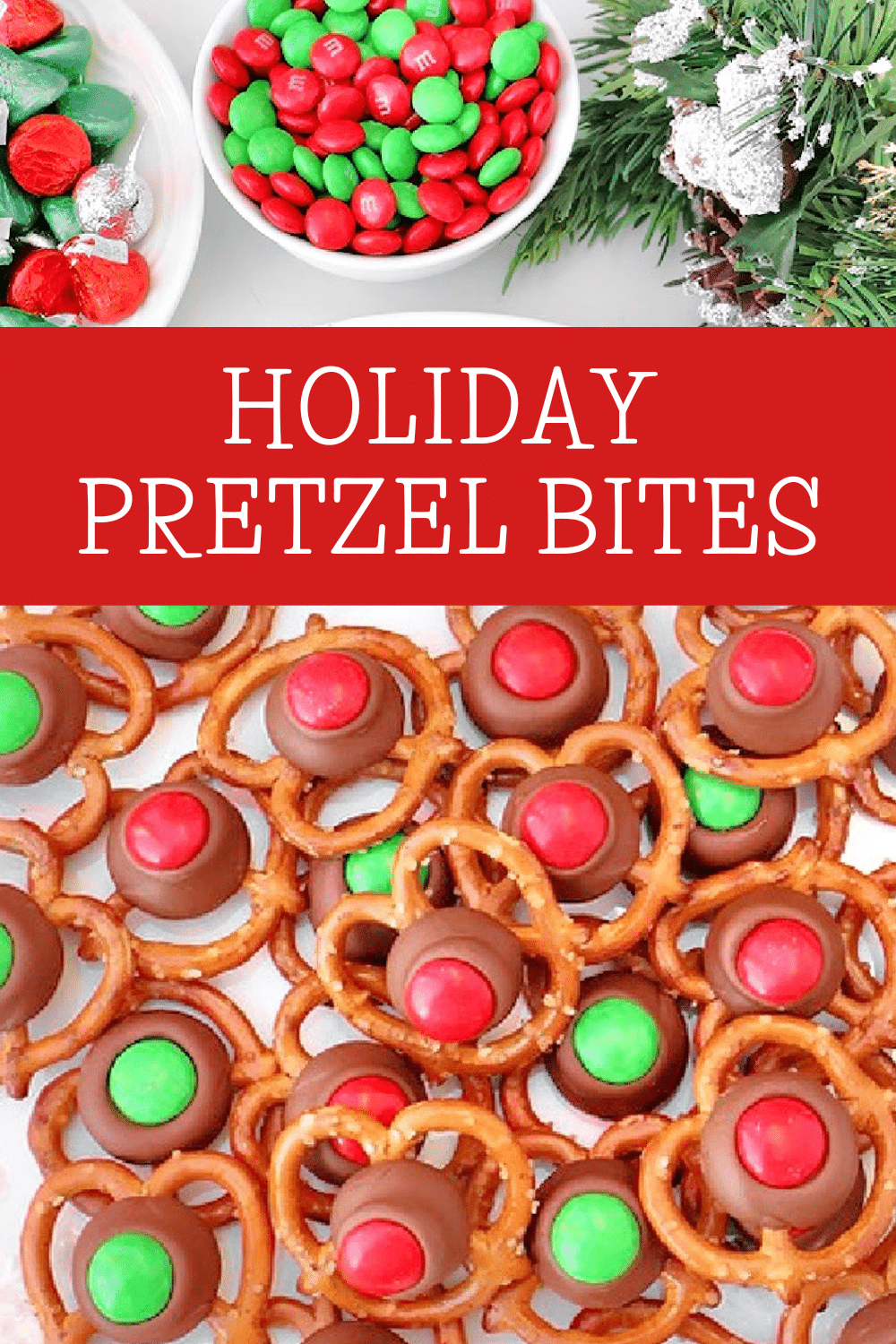 Holiday Pretzel Bites ~ Sweet-and-salty treats with just 3 simple ingredients. Perfect for parties, gifting, or holiday snacking! via @thiswifecooks