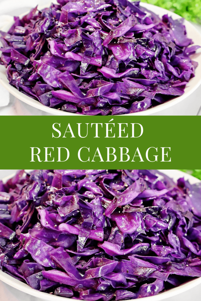 Sautéed Red Cabbage ~ An easy, colorful, and budget-friendly side dish with crisp red cabbage, pan-fried with simple seasonings.