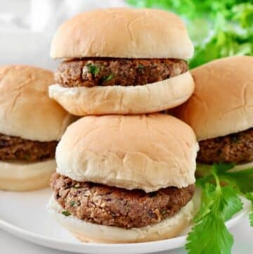 Black Bean Sliders ~ Made with fresh ingredients and pantry staples, these plant-based mini burgers come together in under 30 minutes!