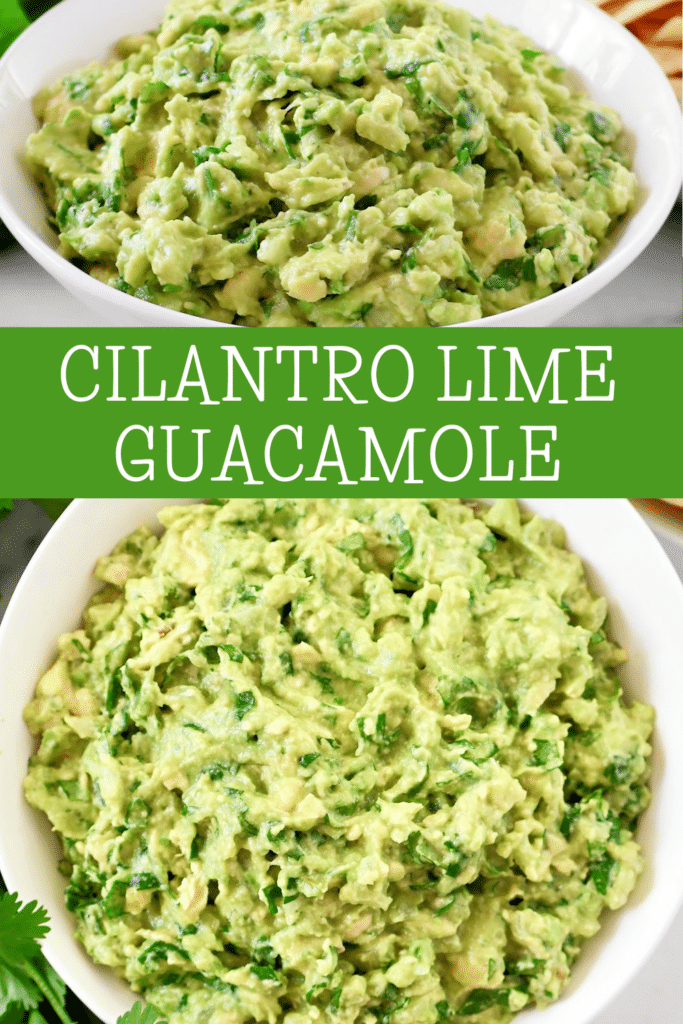 Cilantro Lime Guacamole Dip Recipe - Ripe avocados, fresh cilantro, onion, simple seasonings, and lime juice combine to create authentic guacamole in minutes.