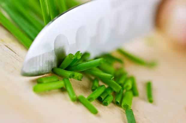 chopping green onions