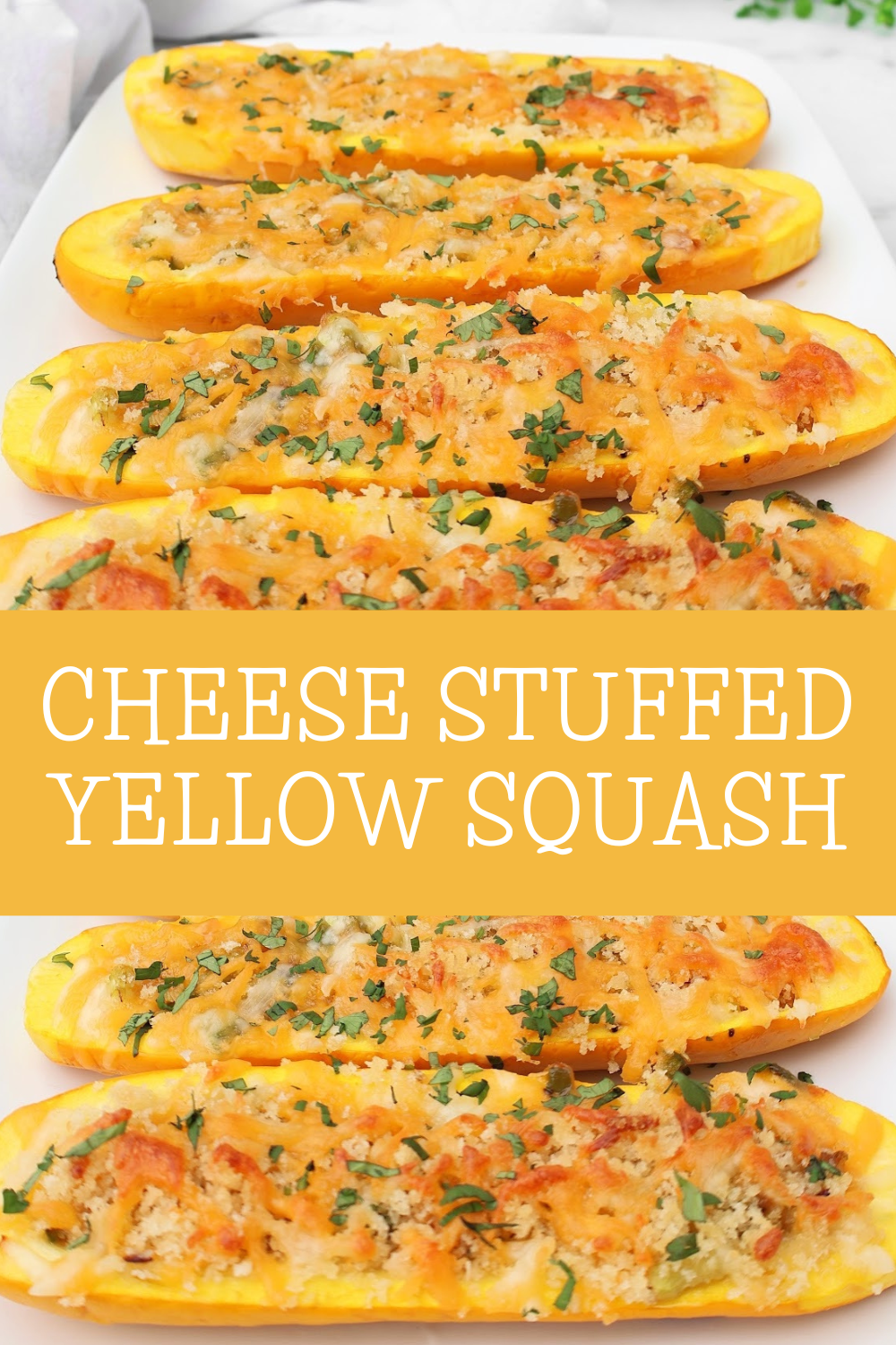 Stuffed Yellow Squash with a cheesy vegetable filling and buttery panko topping. A simple, baked summer recipe that also works year-round. See the recipe card for step-by-step instructions. via @thiswifecooks