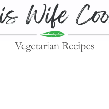 Text logo reading “This Wife Cooks” above a green leaf icon and a line, with the subtitle “Vegetarian Recipes” underneath on a white background.